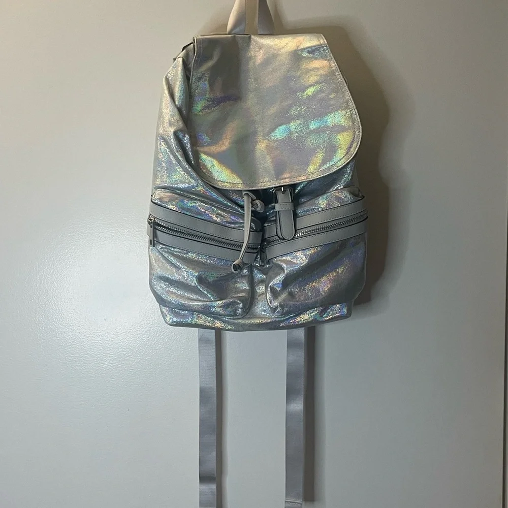 Shimmering Holographic Silver Backpack - Picture 5 of 8